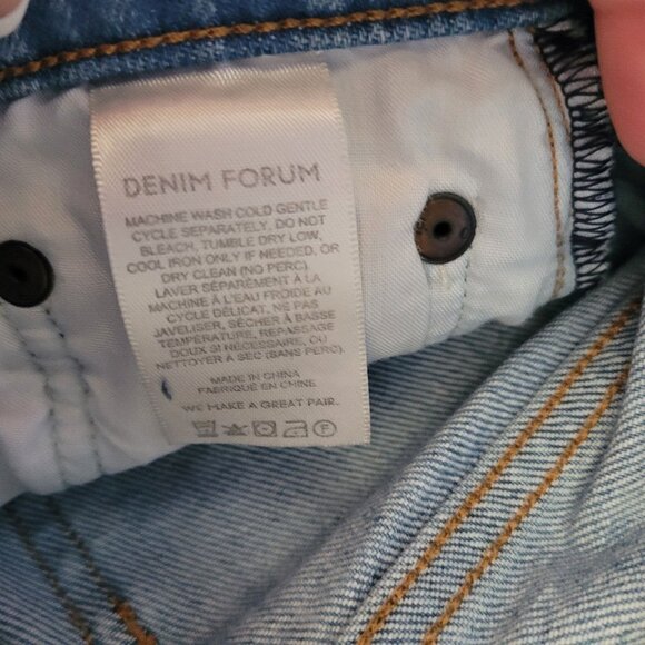 Aritzia Denim Forum The Arlo High Rise Straight Jeans Sz 25 Blue Stretch Cotton - Picture 4 of 10